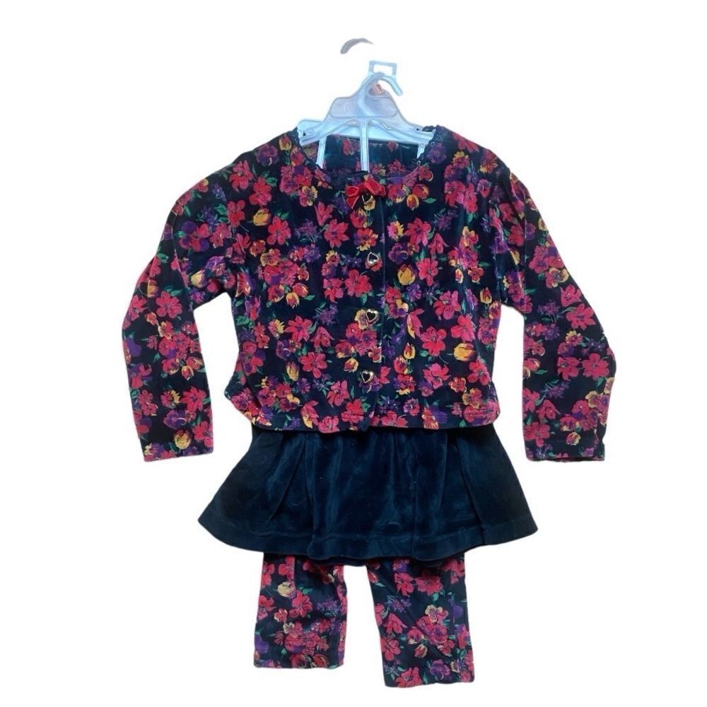 Jitterbug SZ 6x vintage 3-piece velour floral outfit